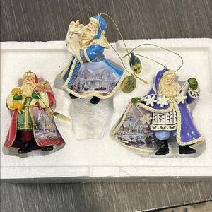 Thomas Kinkade Santa Collection #41 Ornament Trio
